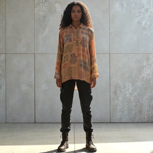 KARMA HIGHWAY COTTON PRINT TUNIC MADE IN INDIA - Picture 3 of 3